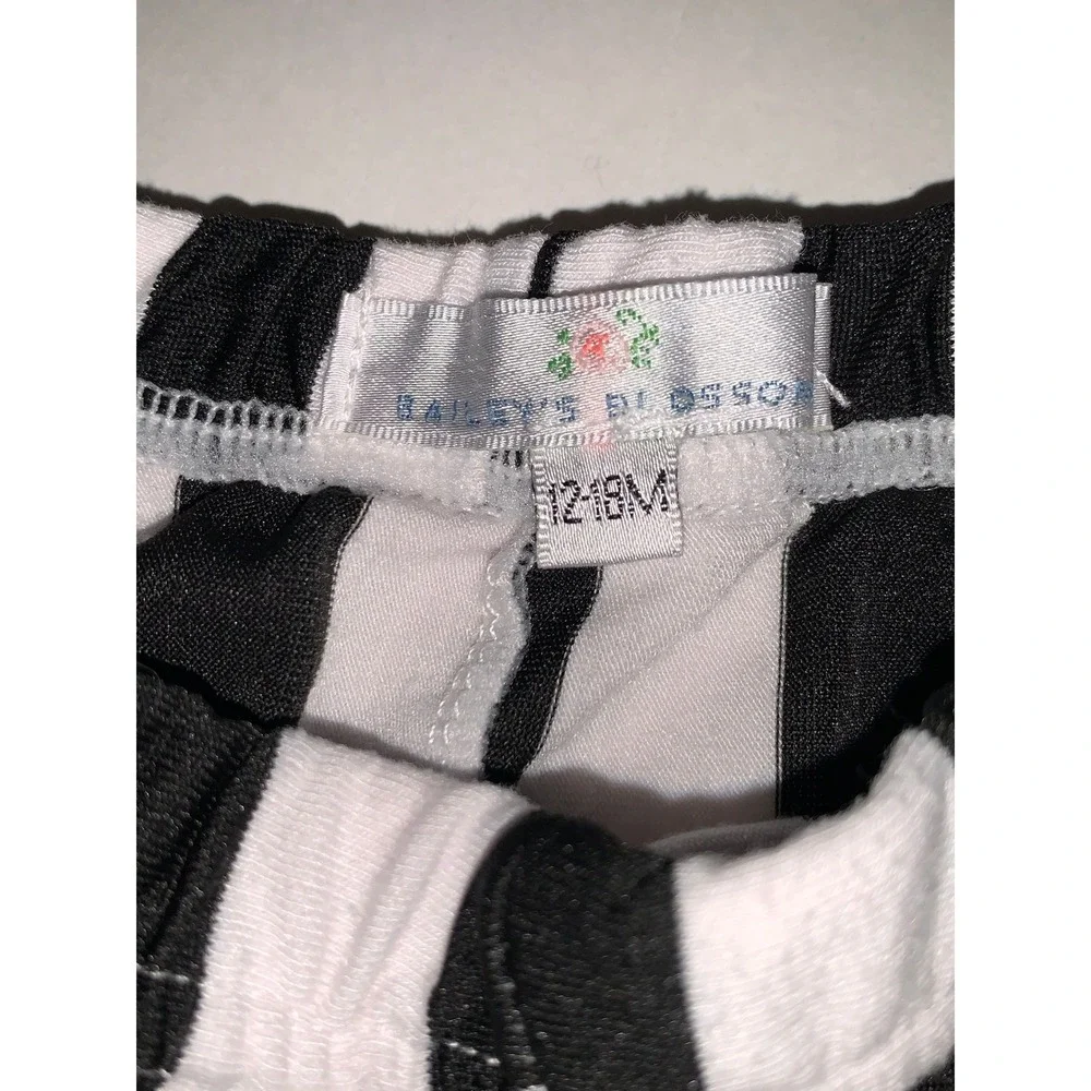 Kids Baby Blossom‎ Black White Stripe Bell Bottom Pants Toddler 12 18M